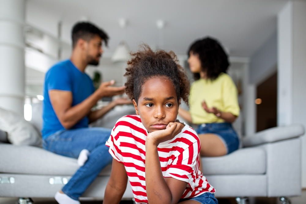Concept of domestic conflict, childhood anxiety, family problems, and the emotional toll of parenting.