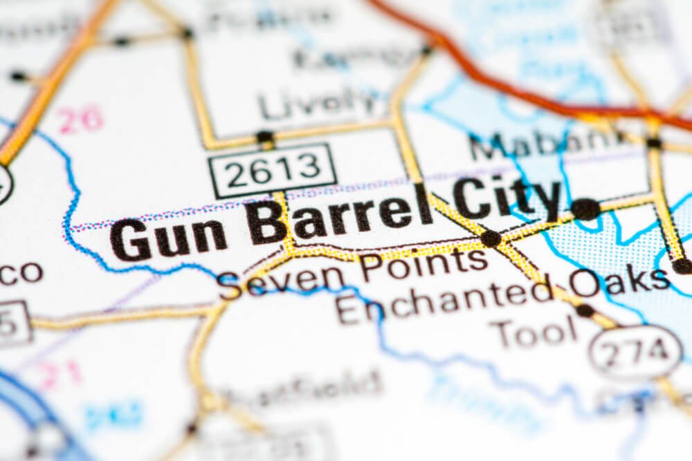 Gun Barrel City Texas on a map