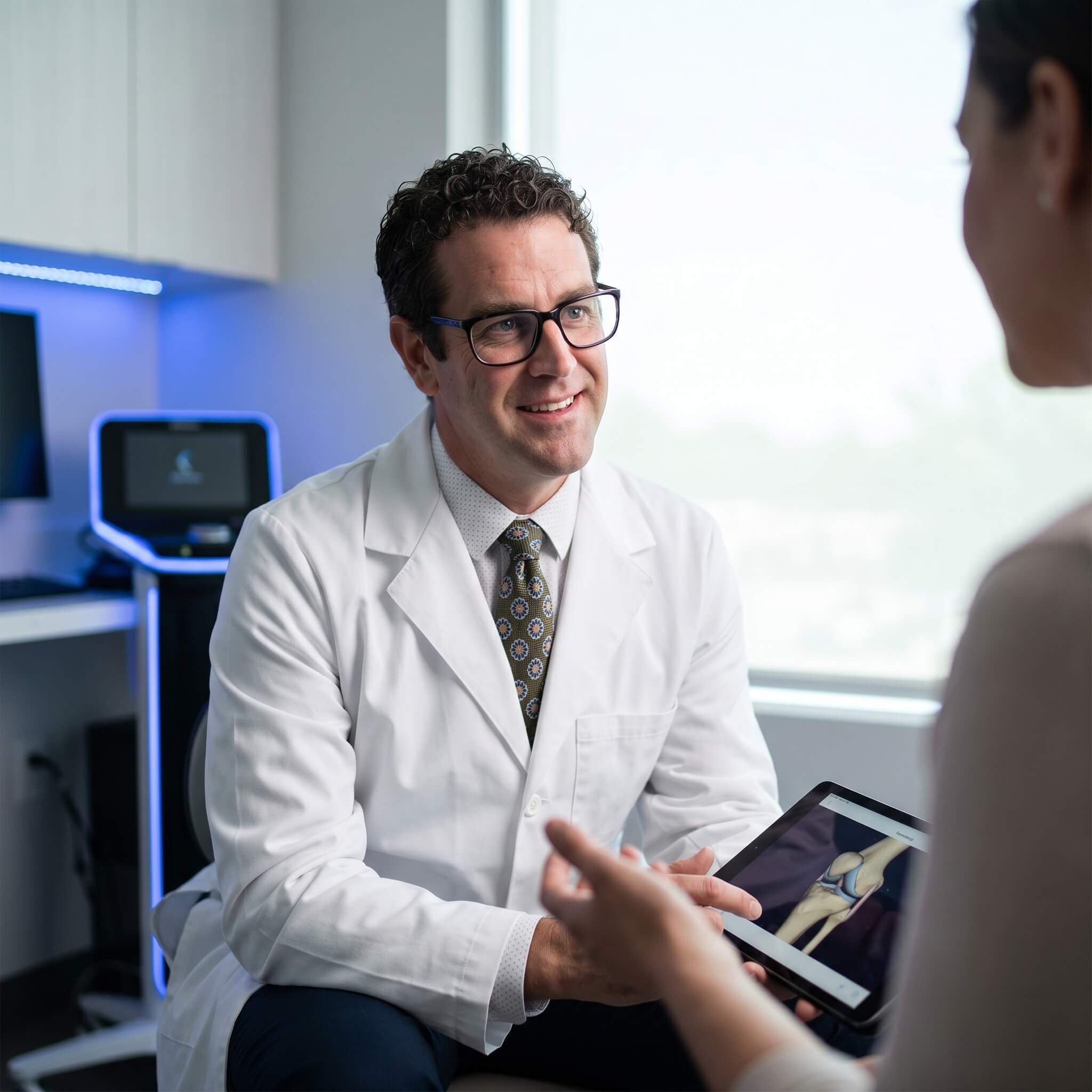 Dr. Blake consulting a female patient