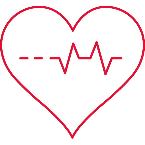 Heart with an electrocardiogram