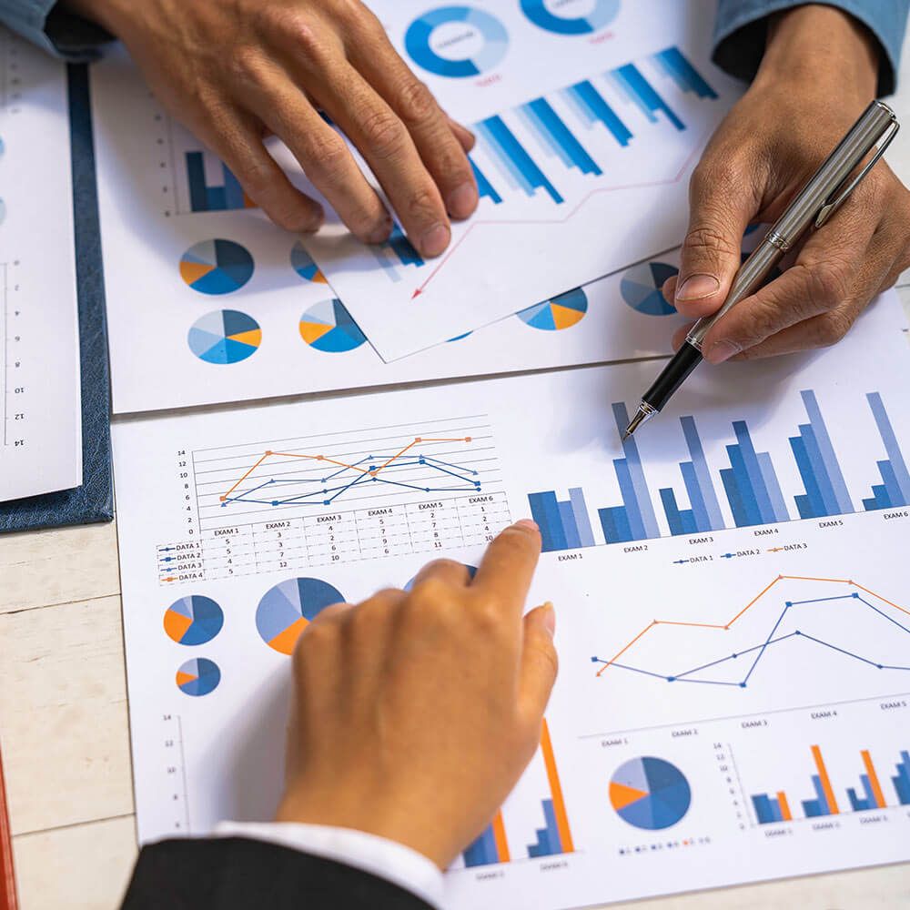 Team brainstorming process. Photo young business crew working with new startup project