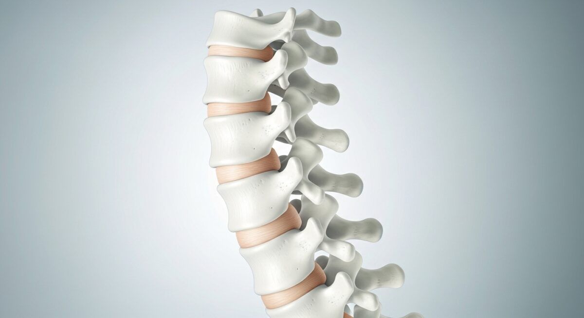 the human lumbar spine, the lower section of the vertebral column