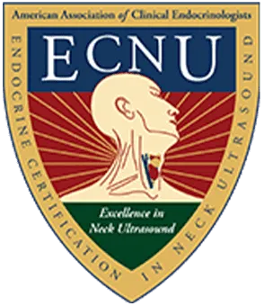 official seal for a certification offered by the American Association of Clinical Endocrinologists
