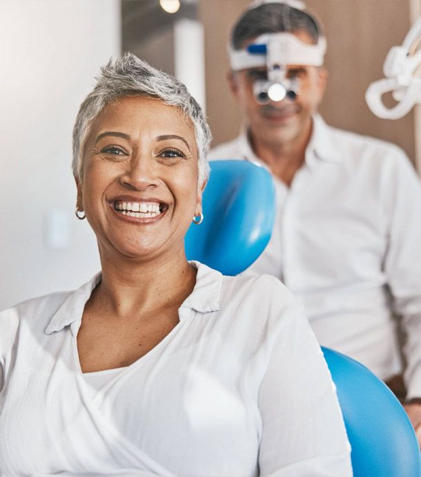 Portrait, happy and dental with a woman patient in a doctor office for oral hygiene or health