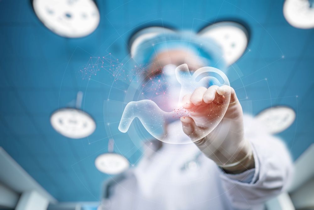 Concept of surgical operations on the patient stomach