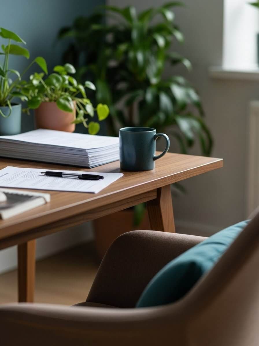 modern wooden study desk