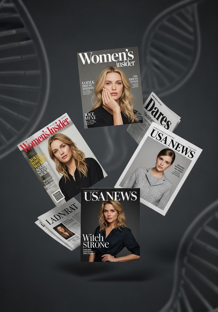 various simulated magazine covers featuring women