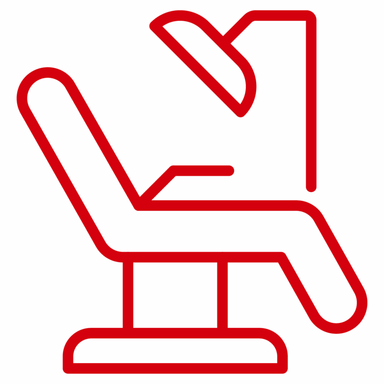 dental chair and overhead light icon