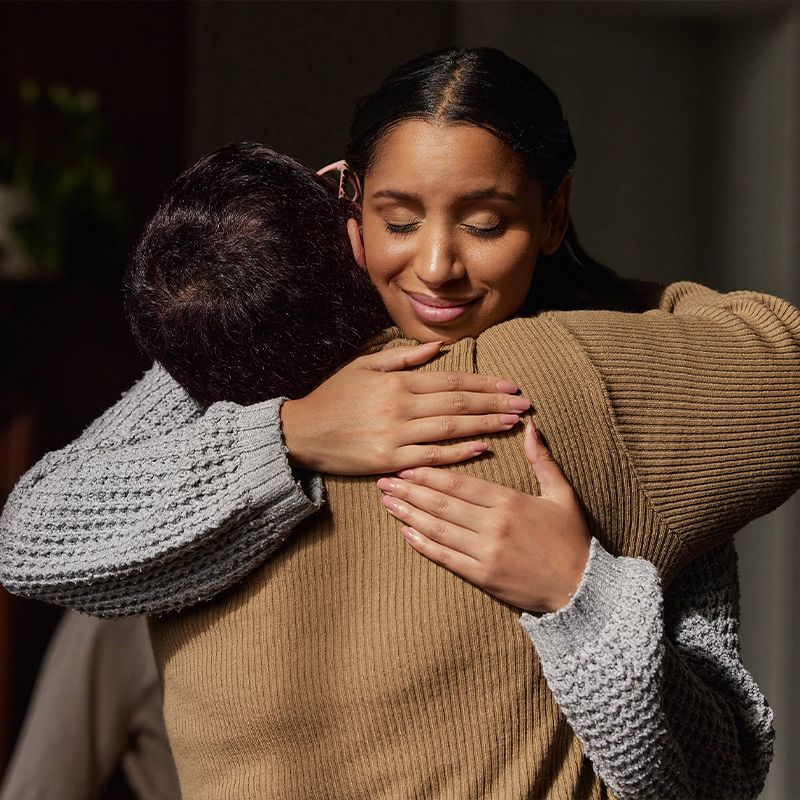 Gratitude, support group hug and woman counseling for drug abuse and mental health problem