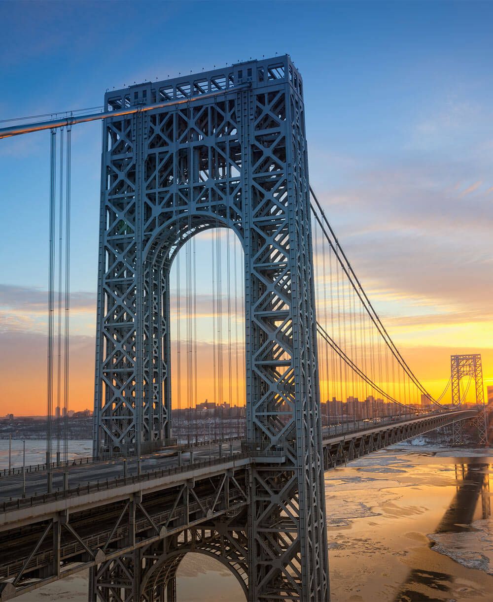 Sunrise at George Washington Bridge from New Jersey
