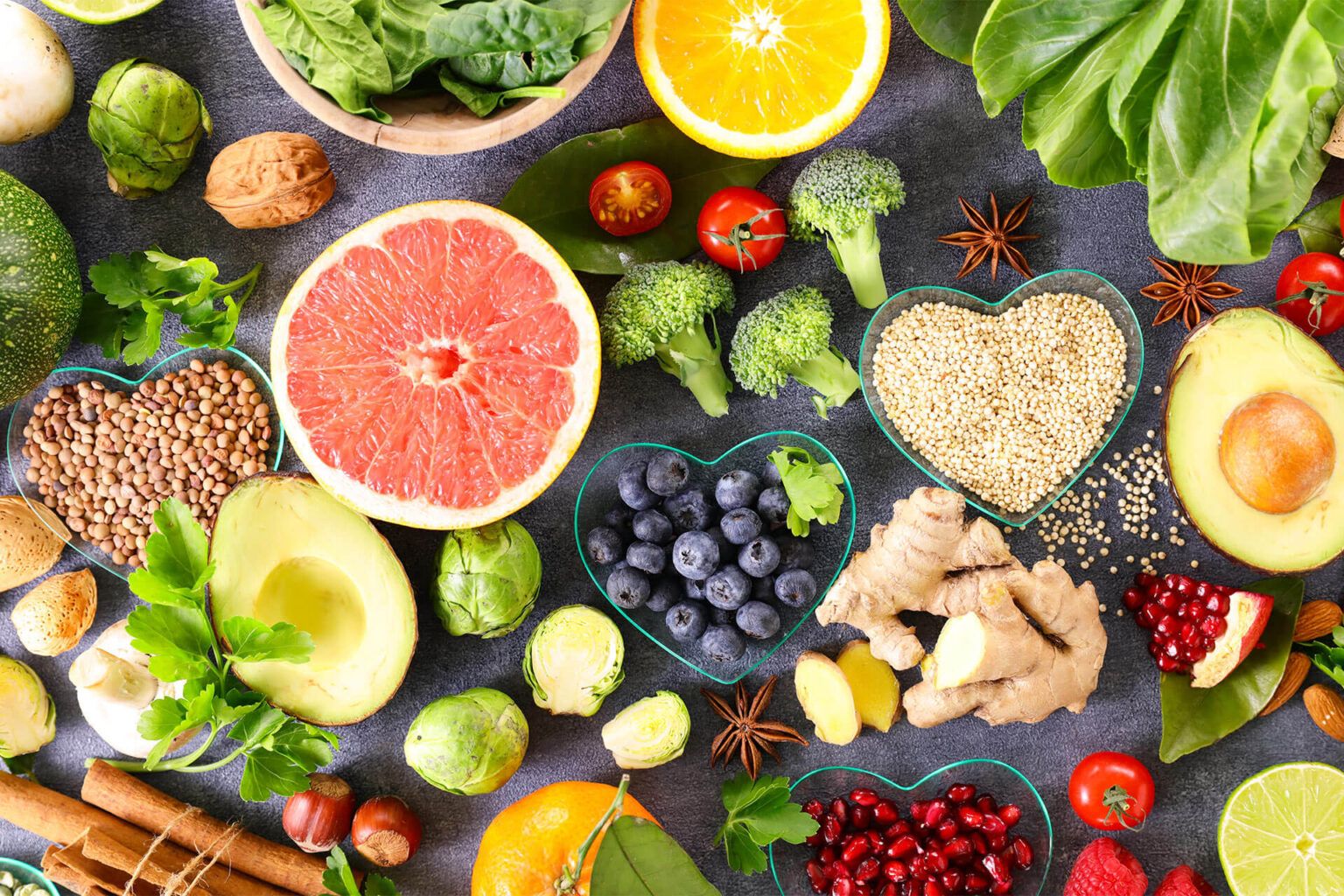 health food selection- top view