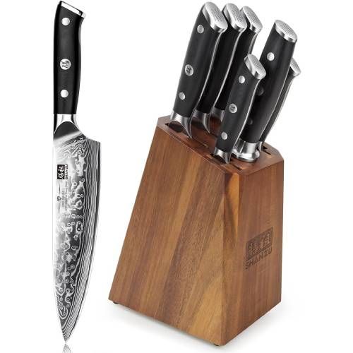 SHAN ZU Damascus Kitchen Knife Set