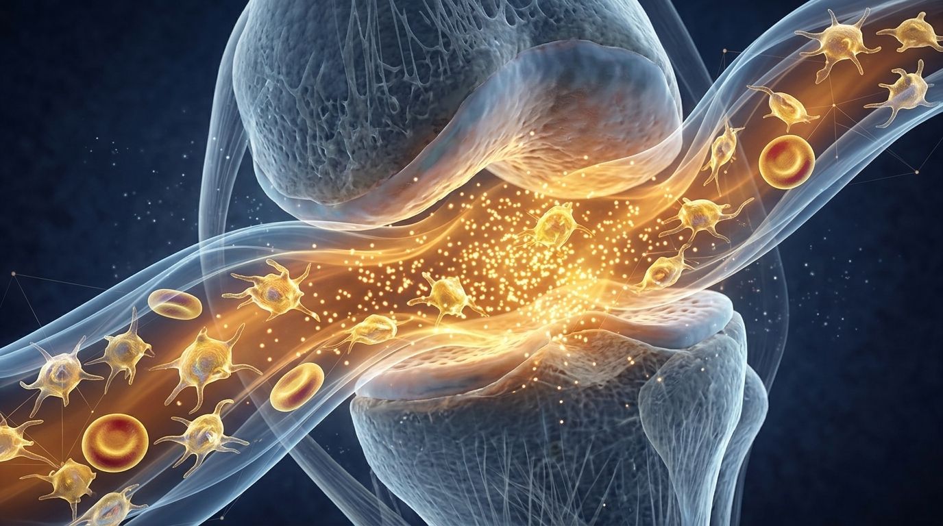 PRP_cells_flowing_between_joints