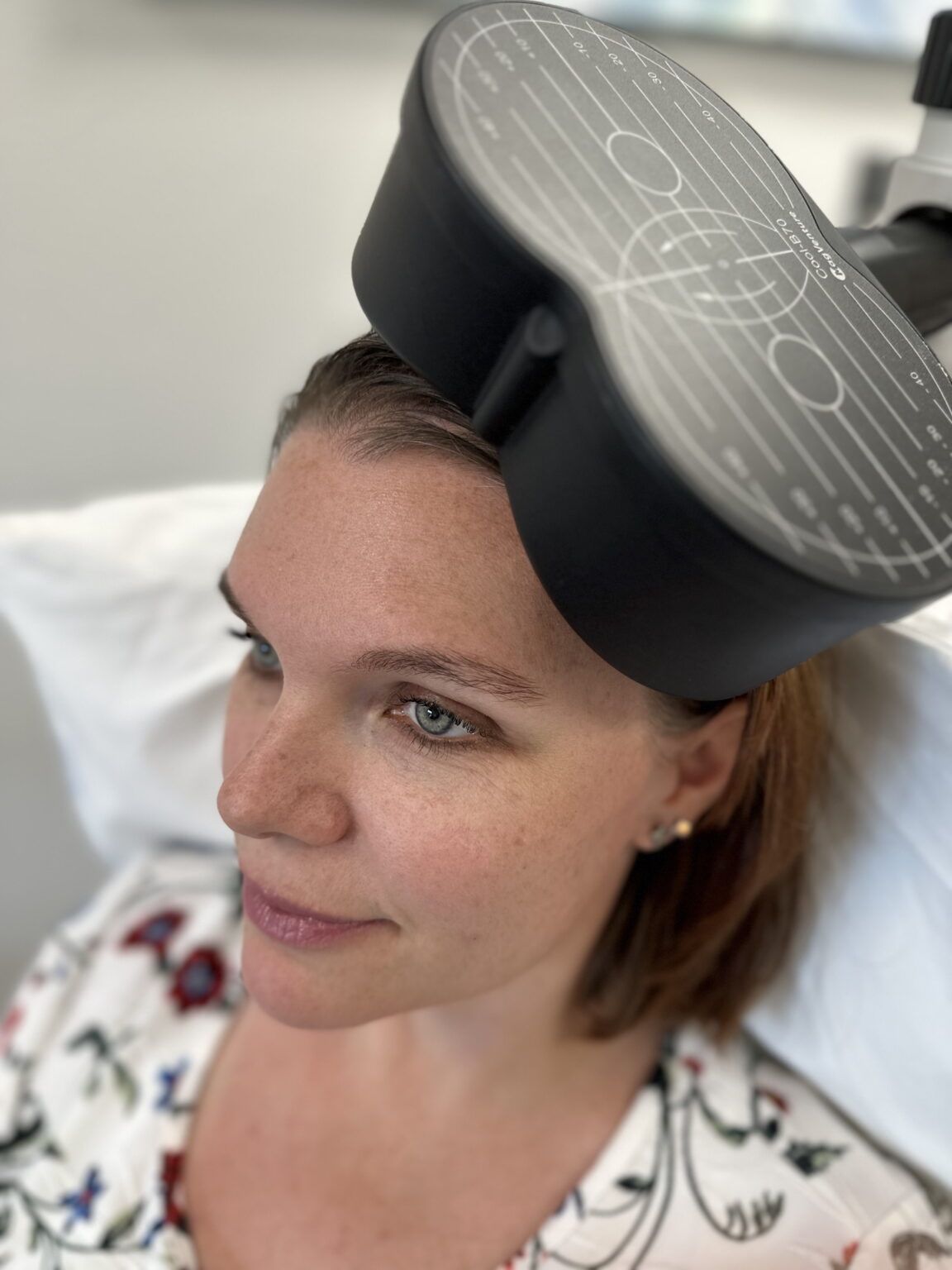 Patient receive a series of TMS treatments designed to restore healthy neural connections