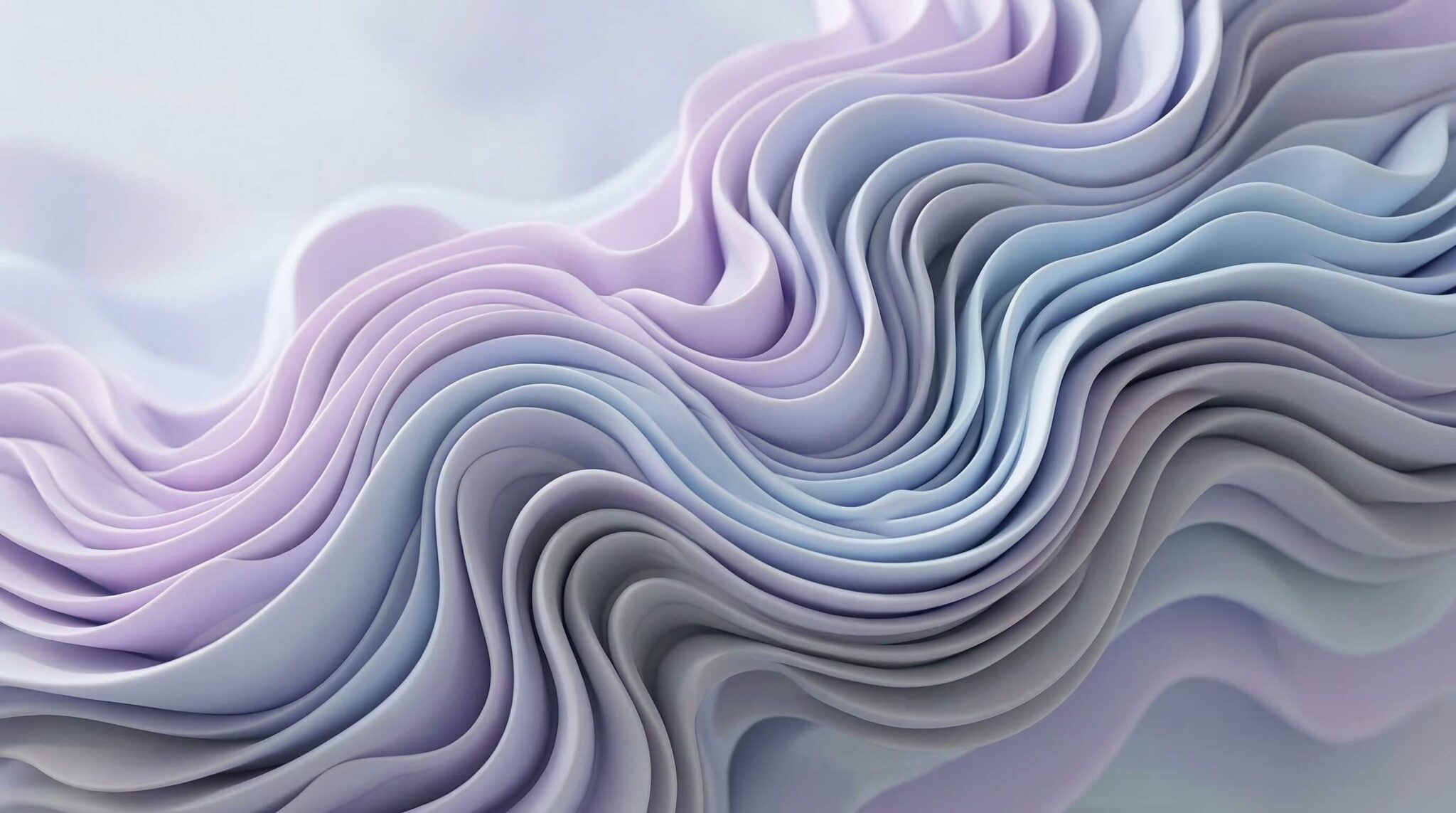 abstract organic texture symbolizing growth and balance, soft lilac pale blue and muted gray gradient