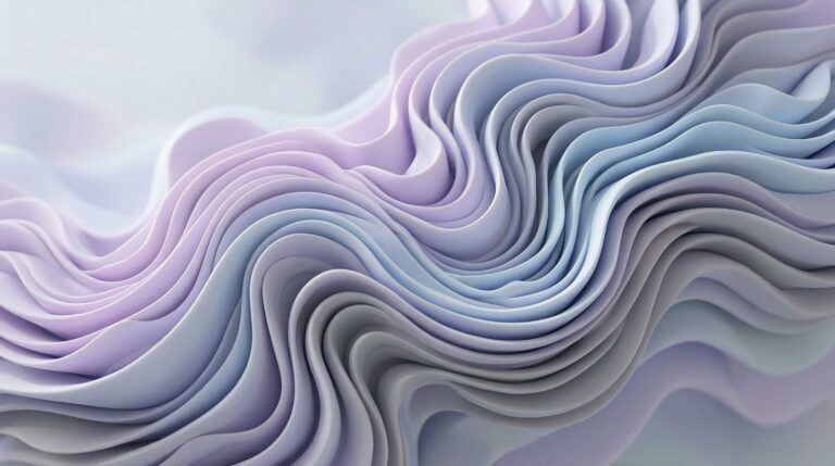 abstract organic texture symbolizing growth and balance, soft lilac pale blue and muted gray gradient